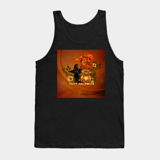 Happy halloween wish you the cute pumpkin and the black cat Tank Top
